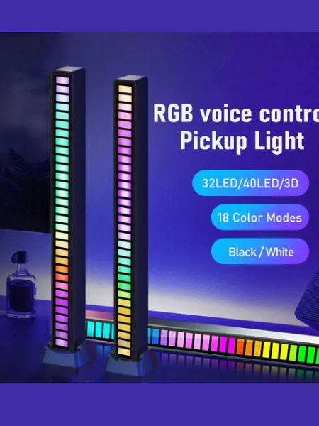 RGB Voice Control Synchronous Rhythm Light Internet Popular Colorful Music Ambient Light Car Desktop Induction Creative Led Pick